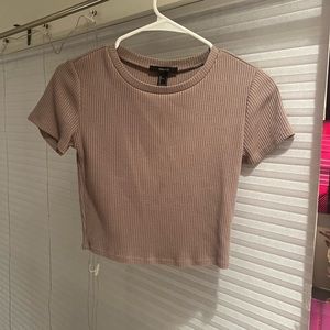 cropped brown skin tight shirt